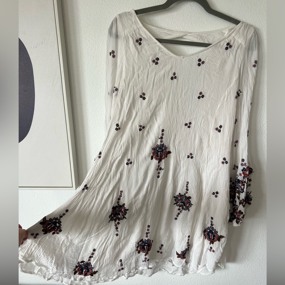 Free people boho mini dress cotton double lined